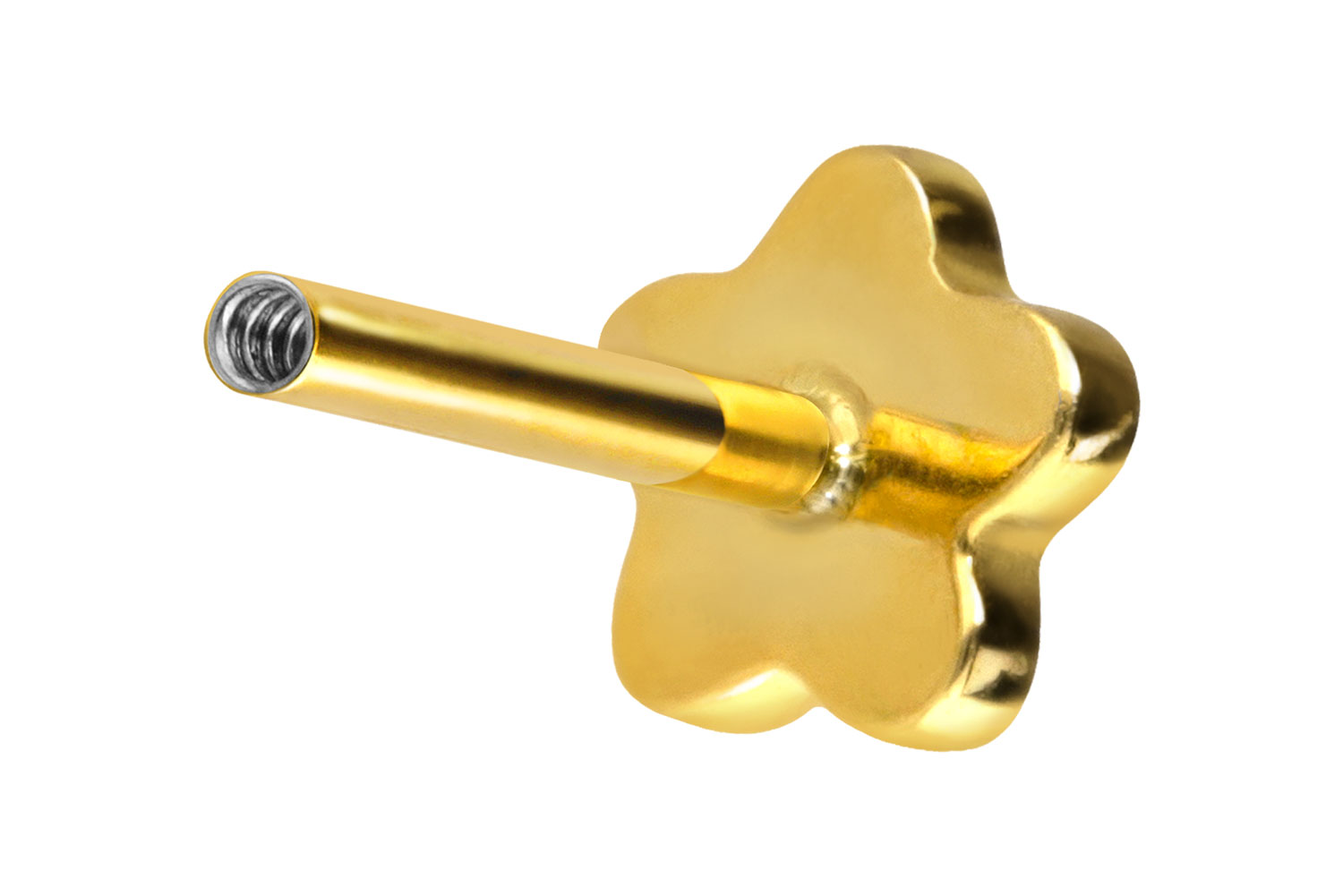 Titan Labret Piercing mit Innengewinde ohne Kugel BLUME